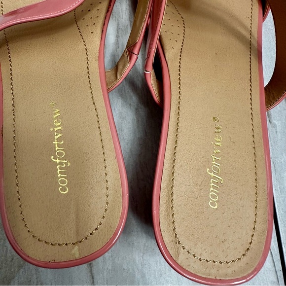 Comfortview Coral Sandals Convertible Top Design Floral Art Deco Studded Summer - Picture 9 of 12